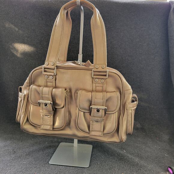 Medium Michael Kors Bag Metal Look Kinda Golden Brass Look - Picture 1 of 16